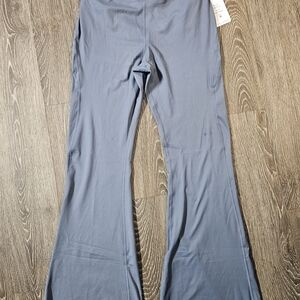 High-Rise Slate Blue Flare Leggings